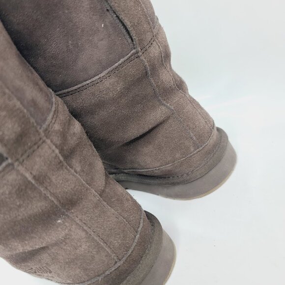 AU&MU Women's Brown Suede Fur Mid-Calf Insulated Winter Snow Boot Size 7 - Picture 4 of 7